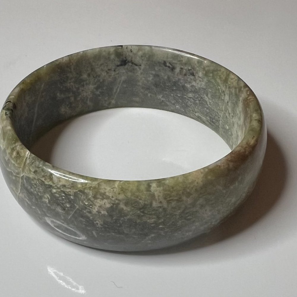 Marble Bangle Bracelet, Green & White Swirl, High Quality, For Small Wrist